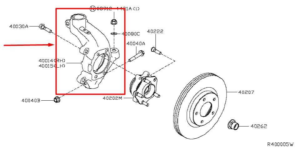 2019-2024 Nissan Altima FR Left Side Spindle Knuckle Hub 40015-6CA1A OEM *ReaD* - Alshned Auto Parts