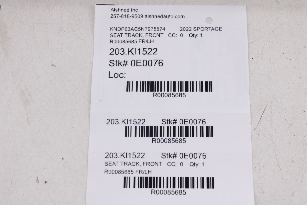 20-22 Kia Sportage Nightfall 2.4L Front Driver Left Side Seat Lower Track Frame - Alshned Auto Parts