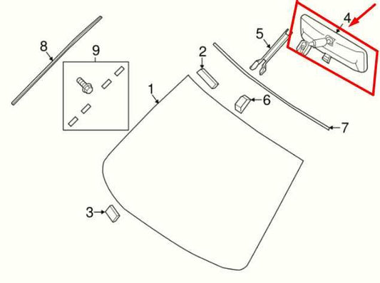 2013-2020 Nissan Pathfinder Interior Rear View Mirror w Auto Dim 96321-3WV1A OEM - Alshned Auto Parts