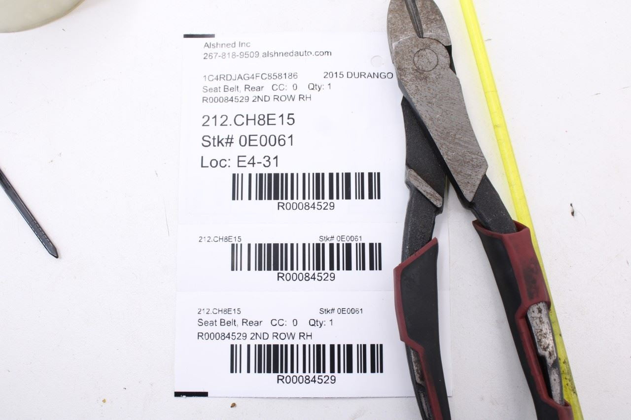 2014-2018 Dodge Durango SXT 3.6L AWD Rear Right Side 2nd Row Seat Belt Retractor - Alshned Auto Parts