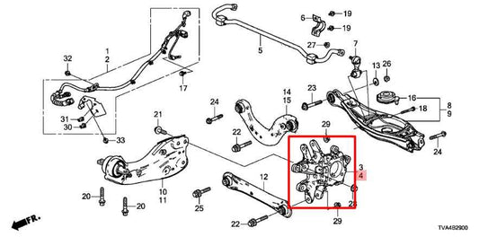 2018-2022 Honda Accord FWD Rear Left Side Spindle Knuckle Hub 52215-TVA-A01 OEM - Alshned Auto Parts