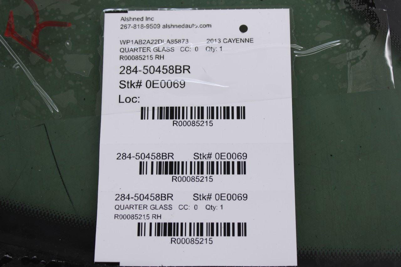 2011-2018 Porsche Cayenne S Rear Right Quarter Window Fixed Glass 958845298038