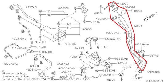 2012-16 Subaru Impreza Sport Premium 2.0L Fuel Filler Neck Hose Tube 42066FJ020 - Alshned Auto Parts
