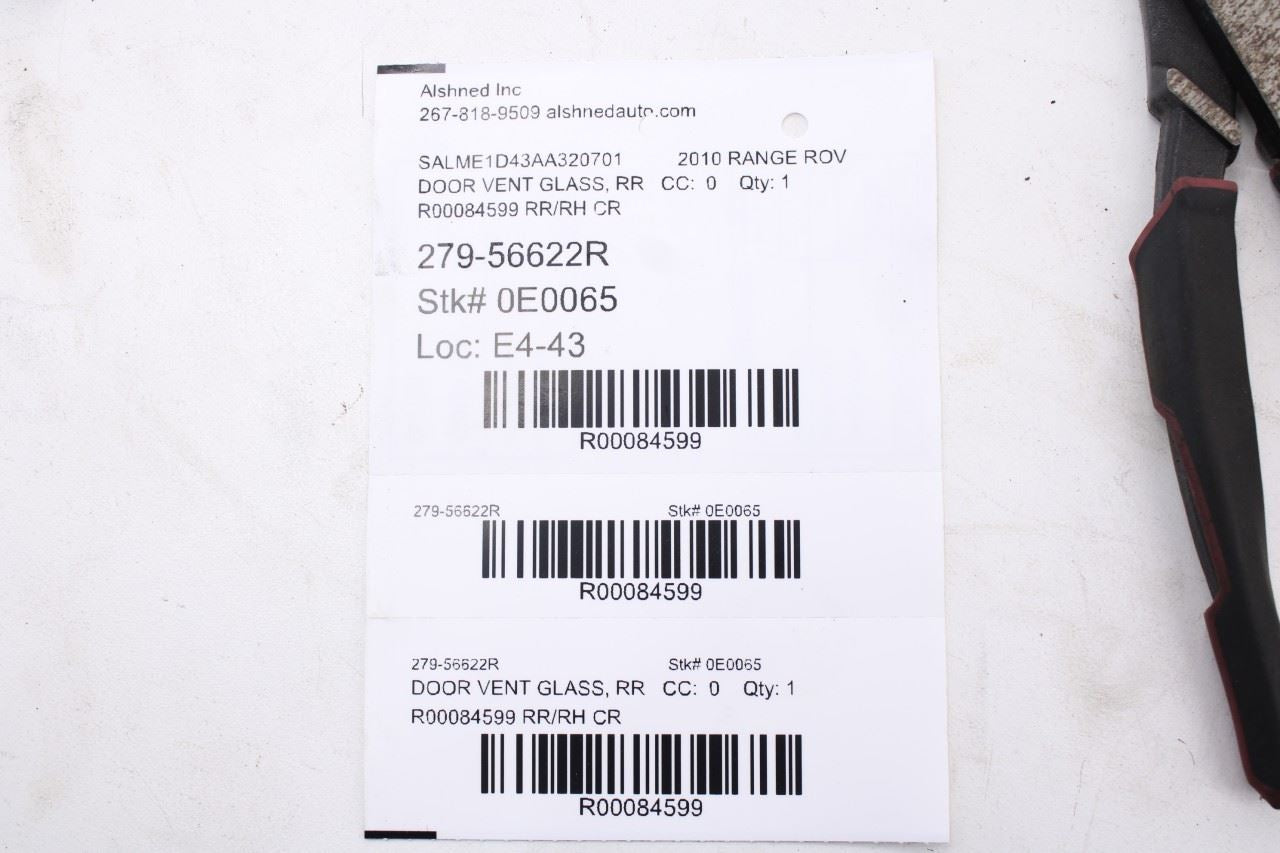 10-12 Land Rover Range Rover HSE Rear Right Door Fixed Glass CVB000141 *ReaD* - Alshned Auto Parts