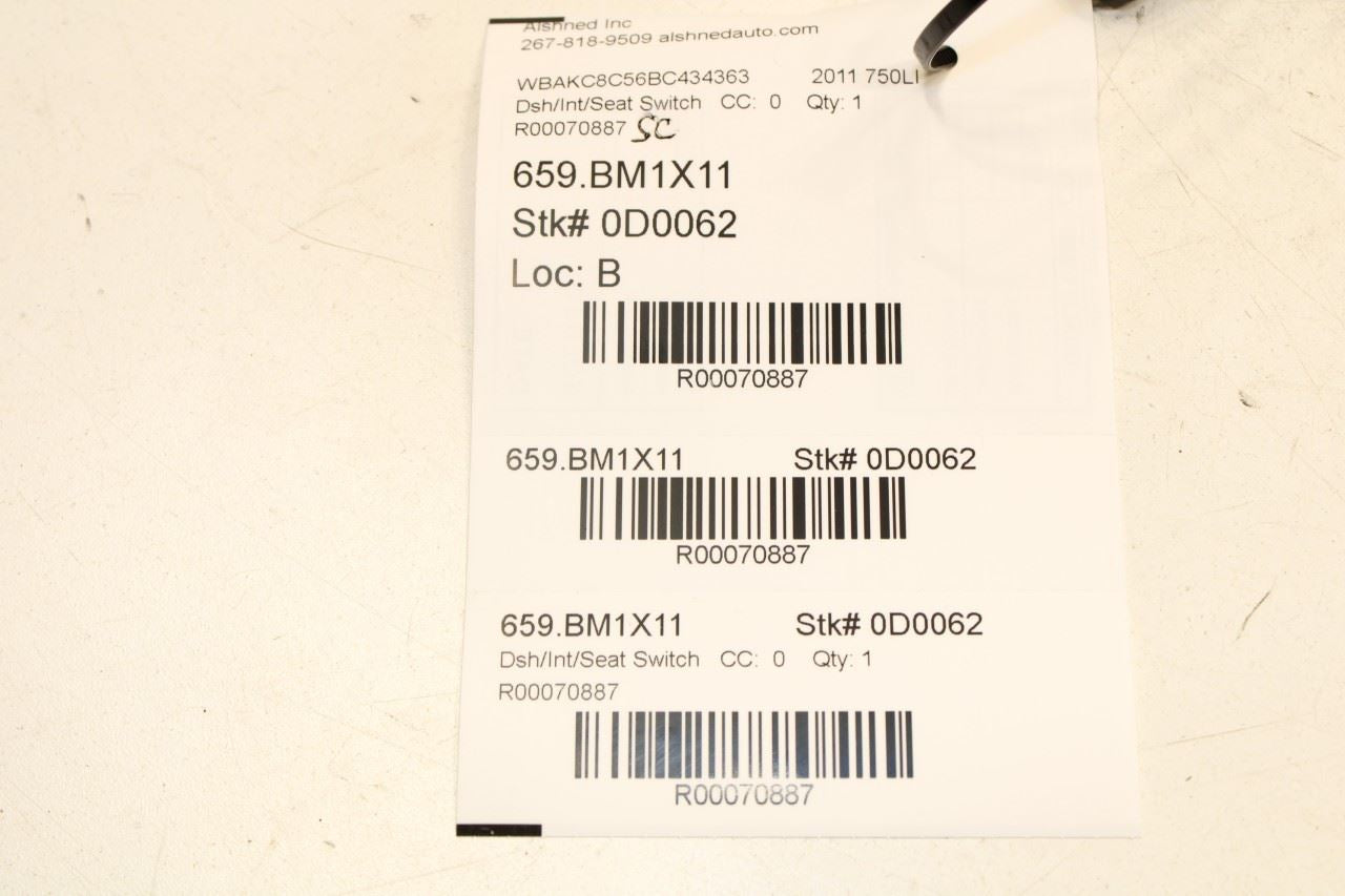 10-12 BMW 750Li xDrive Front Right Side Power Seat Adjustment Switch 61319275082 - Alshned Auto Parts