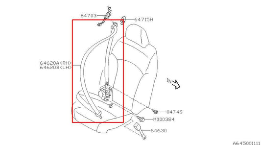 15-16 Subaru Impreza Sport Premium 2.0L AWD Front Right Side Seat Belt Retractor - Alshned Auto Parts