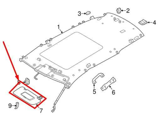 2014-17 Nissan Rogue Left Driver Side Sun Visor w Illuminated Mirror 96401-4BA1D - Alshned Auto Parts