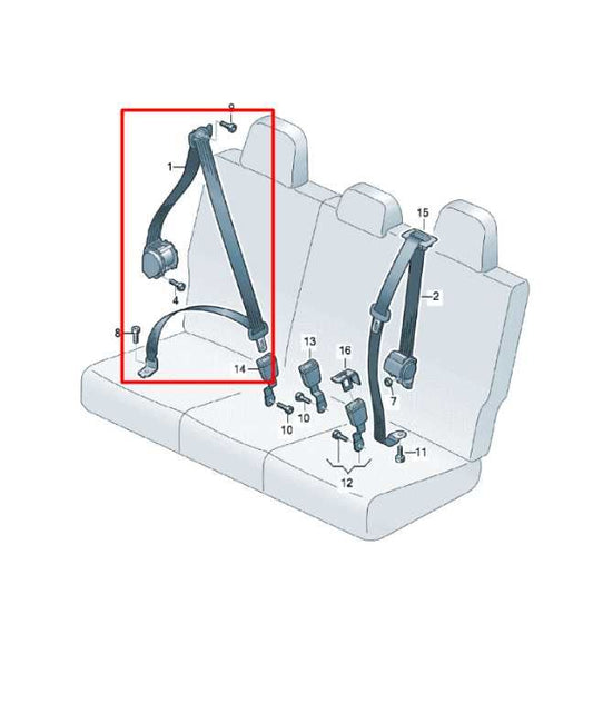 18-24 Volkswagen Atlas S 3.6L Rear Driver Left Side 2nd Row Seat Belt Retractor - Alshned Auto Parts