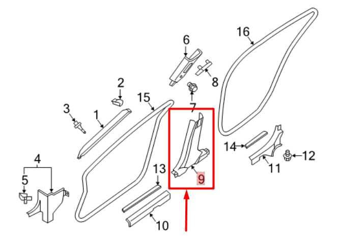 2016-2021 Nissan Maxima RH Side Center Lower B-Pillar Trim Panel 76915-4RA0A OEM - Alshned Auto Parts