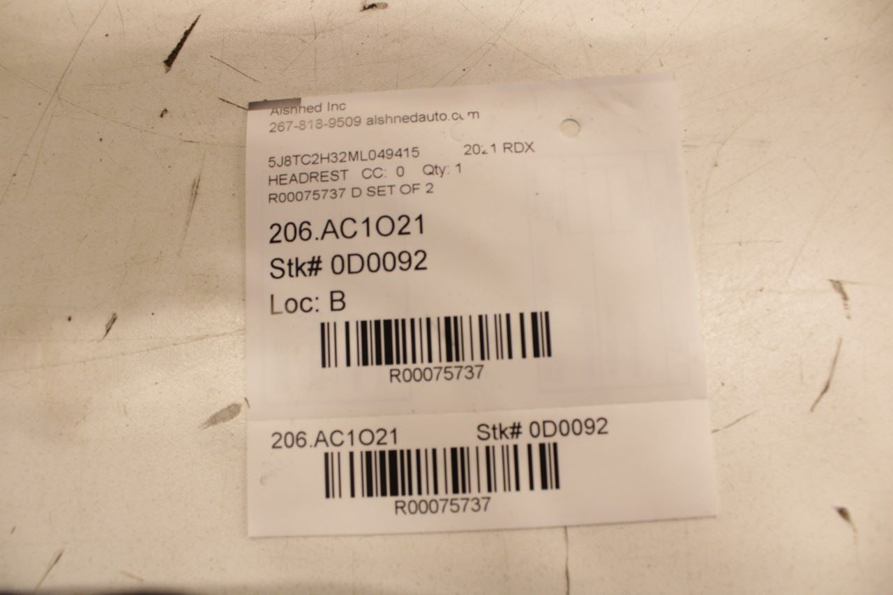 2019-2024 Acura RDX SH-AWD 2.0L AWD Front Right and Left Side Seat Headrest Set - Alshned Auto Parts