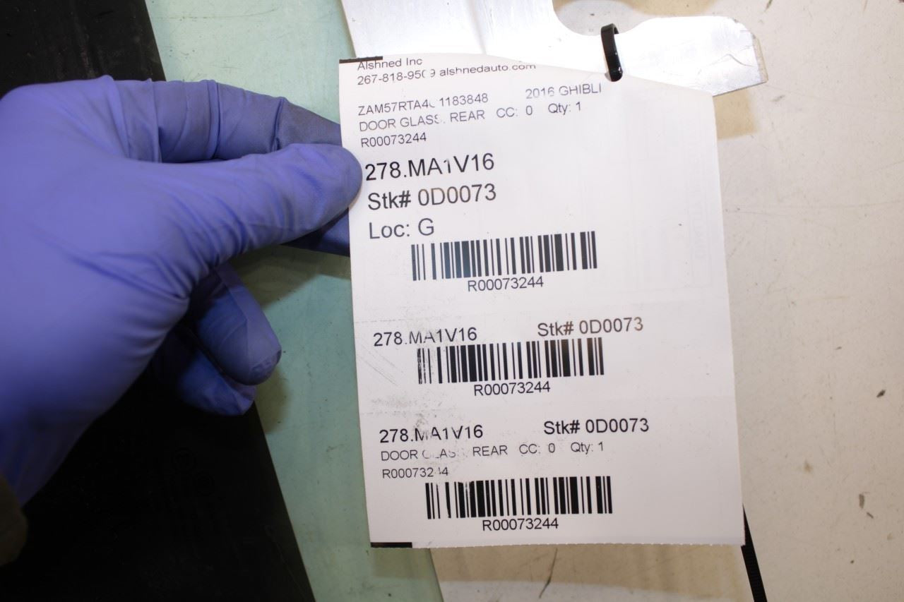 2014-2021 Maserati Ghibli S Q4 Rear Right Side Door Window Glass 670038121 OEM - Alshned Auto Parts