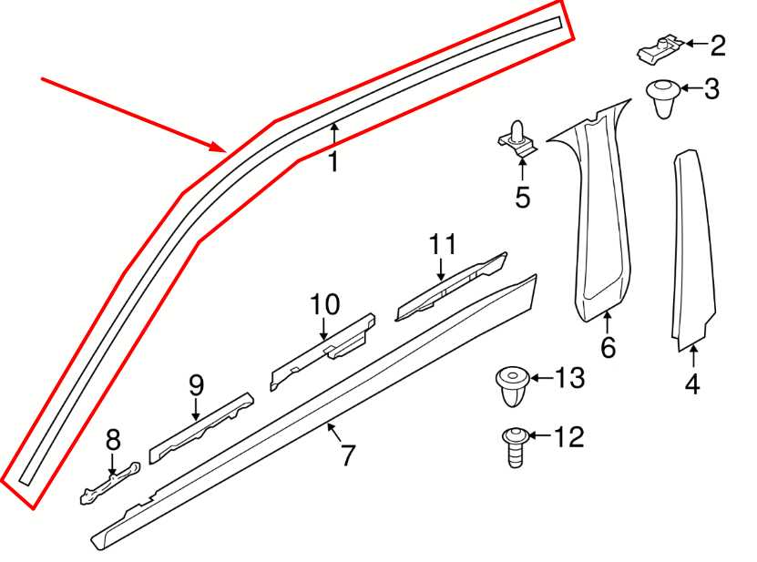 2015-2016 BMW 435i Gran Coupe xDrive Right Upper Door Reveal Molding Finisher - Alshned Auto Parts