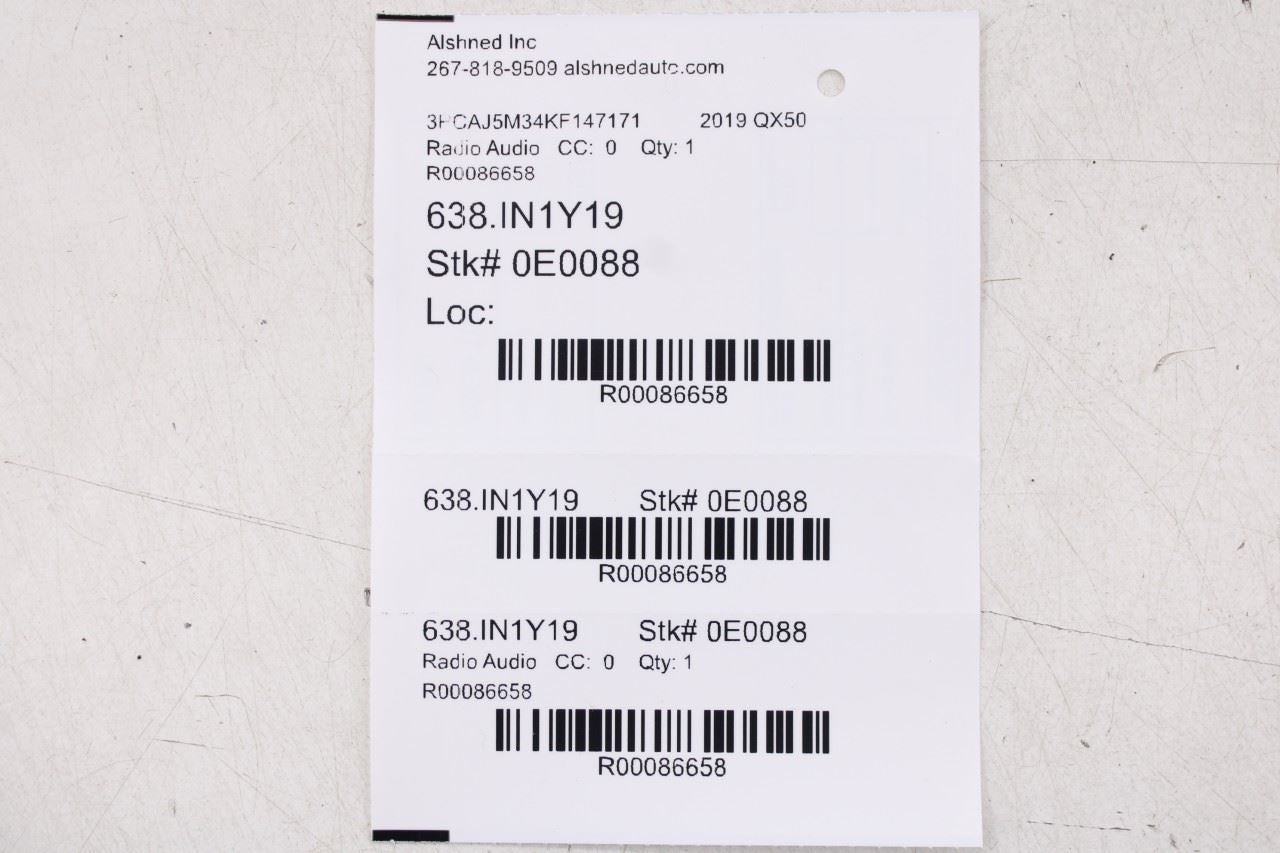 2019-2021 Infiniti QX50 ESSENTIAL CD Player Audio Radio Receiver 28330-5NA0A OEM14