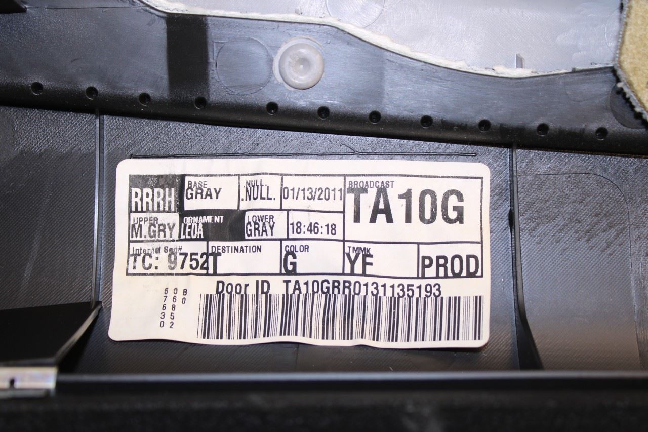 10-11 Toyota Camry LE Rear Right Passenger Door Trim Panel 67630-06852-B0 *ReaD* - Alshned Auto Parts