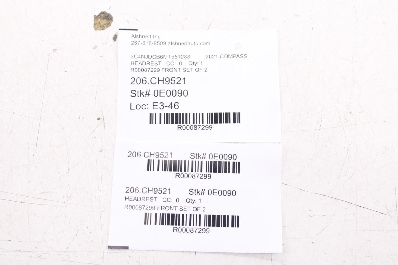 18-21 Jeep Compass Limited 2.4L 4WD Front Right and Left Side Seat Headrest Set - Alshned Auto Parts