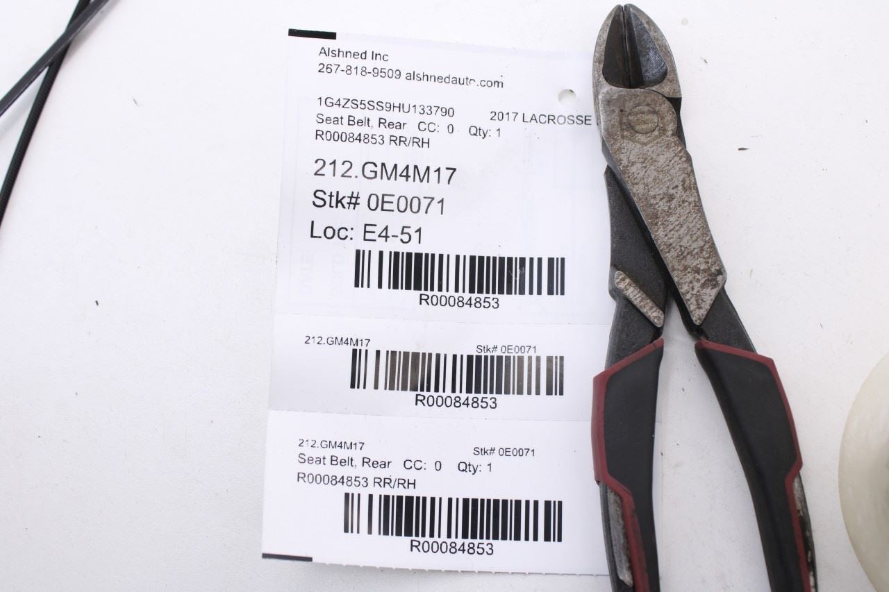 2017-19 Buick LaCrosse Premium 3.6L Rear Right Side 2nd Row Seat Belt Retractor10