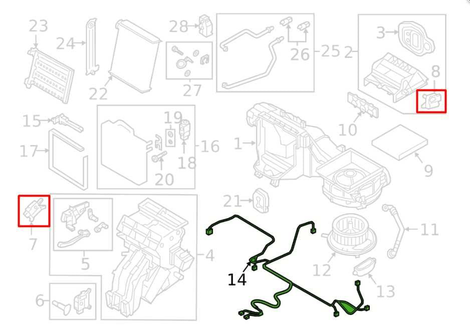 2019-25 Volkswagen Jetta SE HVAC System Wire Harness w/ Blend Door Actuator Set1