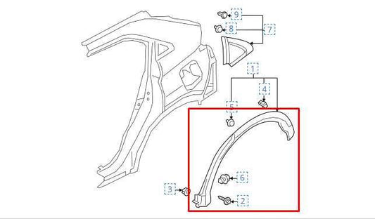 18-25 Mitsubishi Eclipse Cross ES Rear RH Wheel Opening Molding 7400A512 *ReaD* - Alshned Auto Parts