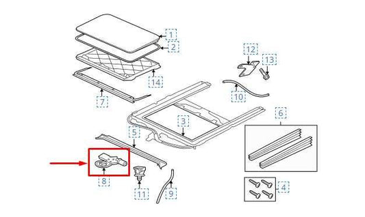 2012-2015 Jaguar XF Portfolio Roof Sunroof Motor 8X23-F53508-AA OEM - Alshned Auto Parts