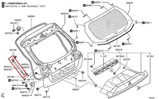 18-25 Mitsubishi Eclipse Cross ES RR RH and LH Trunk Lift Cylinder Support Strut - Alshned Auto Parts
