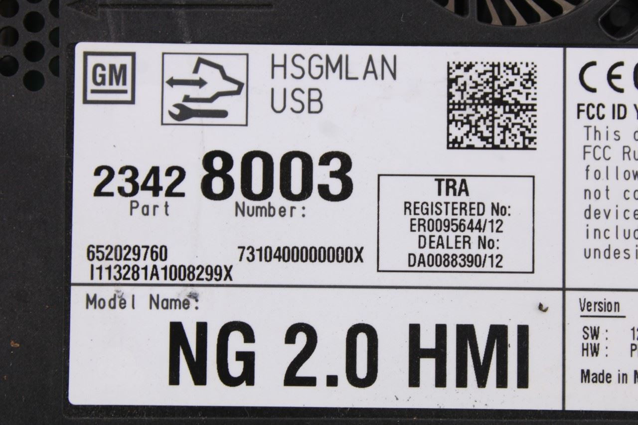 14-2015 Chevrolet Silverado 1500 Work Truck 2WT Infotainment Display HMI Module8