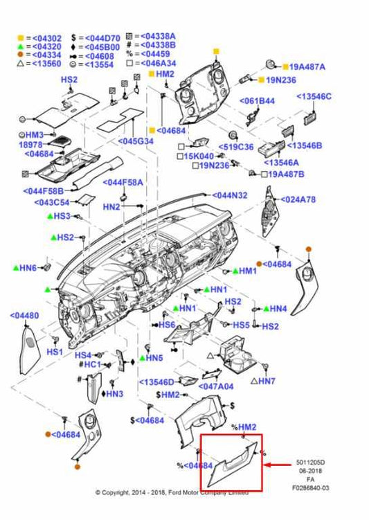 11-16 Ford F250 Lariat Crew Cab FR LH Dash Lower Knee Bolster Trim Panel *ReaD* - Alshned Auto Parts