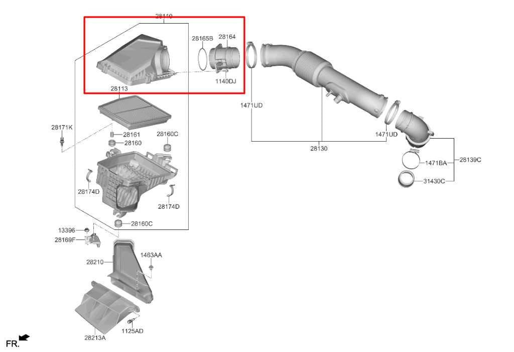 23-25 Kia Sportage Hybrid EX 1.6L Air Intake Cleaner Upper Cover w/ Air Sensor - Alshned Auto Parts