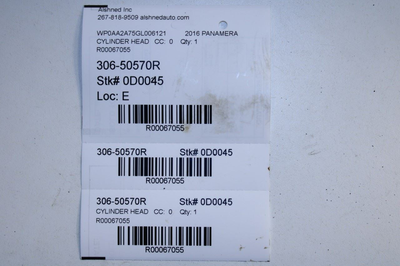 11-16 Porsche Panamera 4 3.6L AWD Right Side Engine Cylinder Head 948-105-260-2R - Alshned Auto Parts