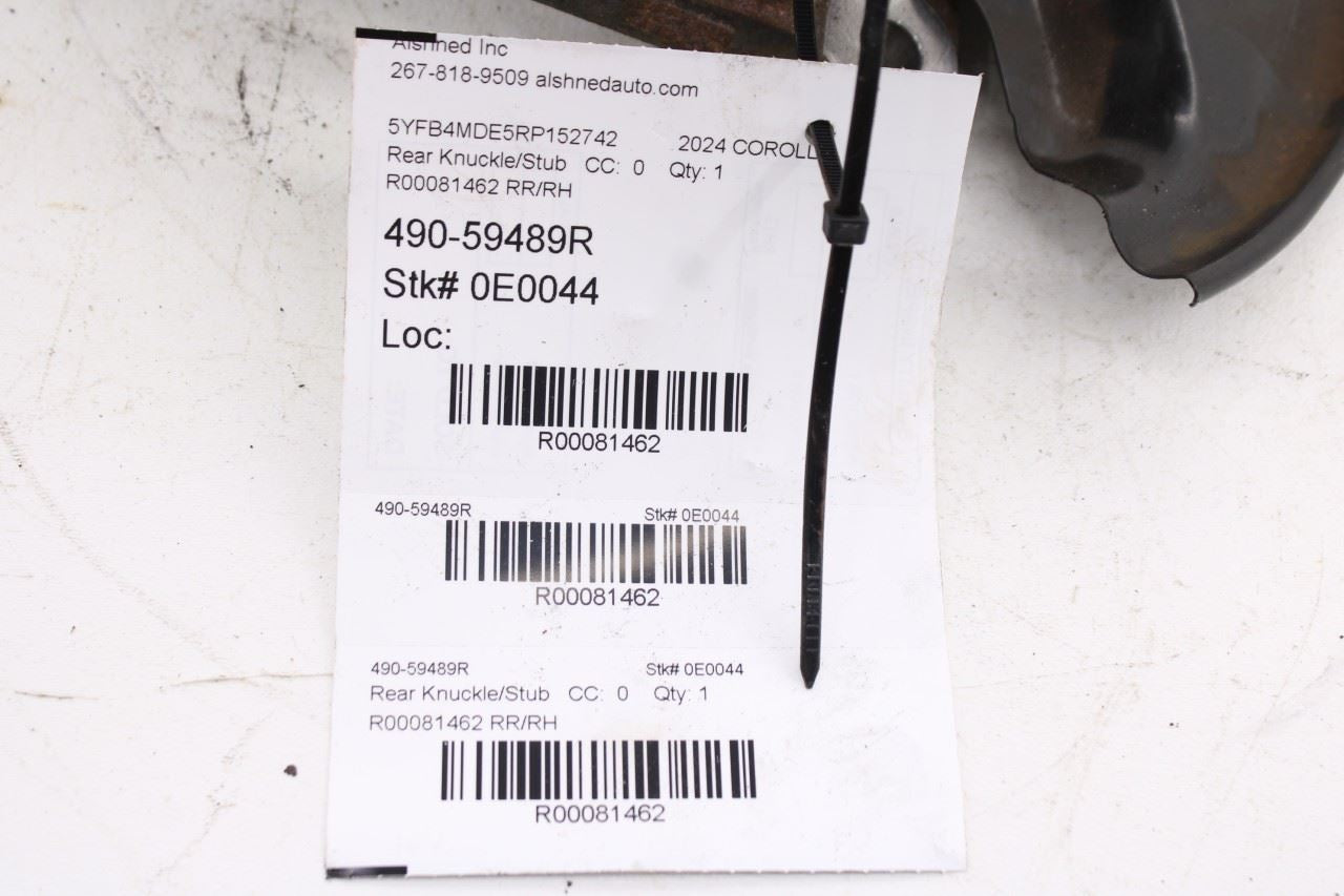 22-24 Toyota Corolla LE FWD Rear Right Side Bearing Hub w/ Disc Brake Dust Cover12