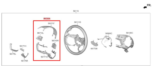 2021-23 Hyundai Elantra SEL Steering Wheel Audio Cruise Control Switches w/ Trim - Alshned Auto Parts