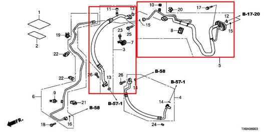 2019-22 Acura ILX Technology A-Spec Conditioning Heat Exchanger and Suction Hose - Alshned Auto Parts