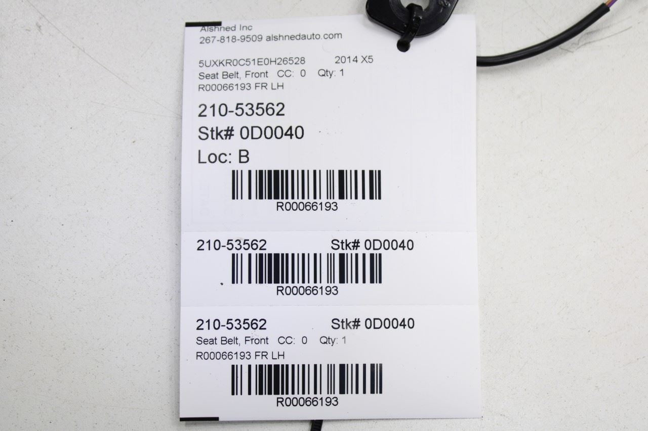 14-18 BMW X5 xDrive35i AWD Front Driver LH Side Seat Belt Buckle 72117297131 OEM - Alshned Auto Parts