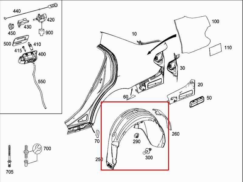 10-13 Mercedes-Benz E 350 Luxury 4Matic Rear Left Wheelhouse Liner Splash Shield1