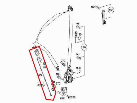 2012-15 Mercedes-Benz ML350 3.5L RWD Front Left or Right Side Seat Belt Buckle - Alshned Auto Parts