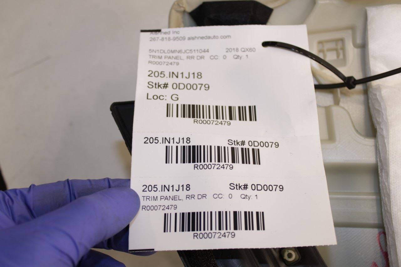 2016-2020 Infiniti QX60 Rear Right Passenger Door Trim Panel 829A0-9NF0D OEM - Alshned Auto Parts