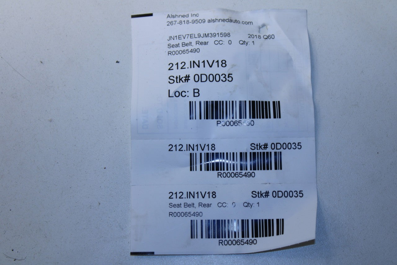 2017-22 Infiniti Q60 Luxe Rear Right and Left Side 2nd Row Seat Belt Buckle Set - Alshned Auto Parts