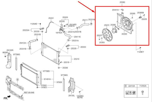 2013-2014 Hyundai Elantra GT Radiator Cooling Fan Motor Assembly 25380-3X000 OEM - Alshned Auto Parts
