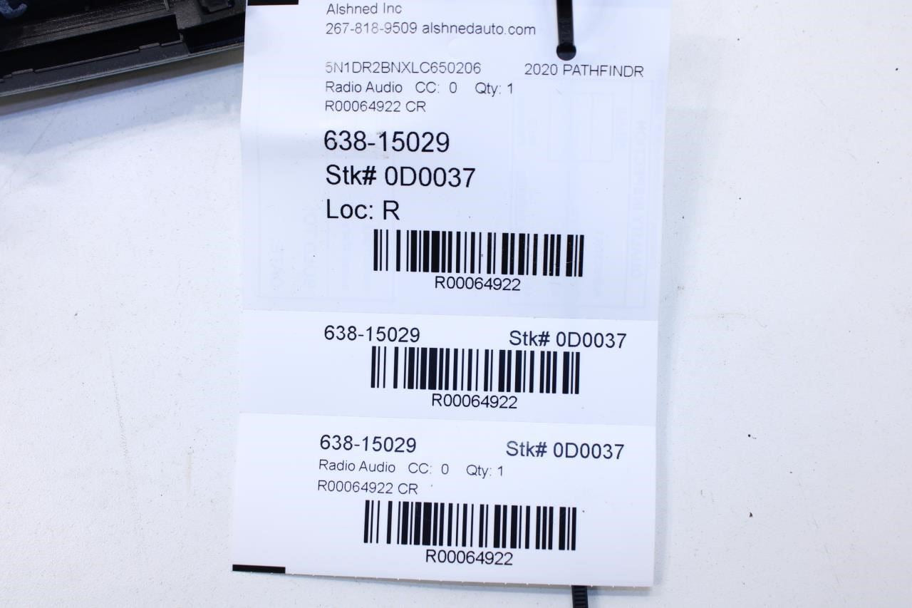 18-20 Nissan Pathfinder Climate Control Radio Faceplate Panel 25391-9PR6A *ReaD* - Alshned Auto Parts