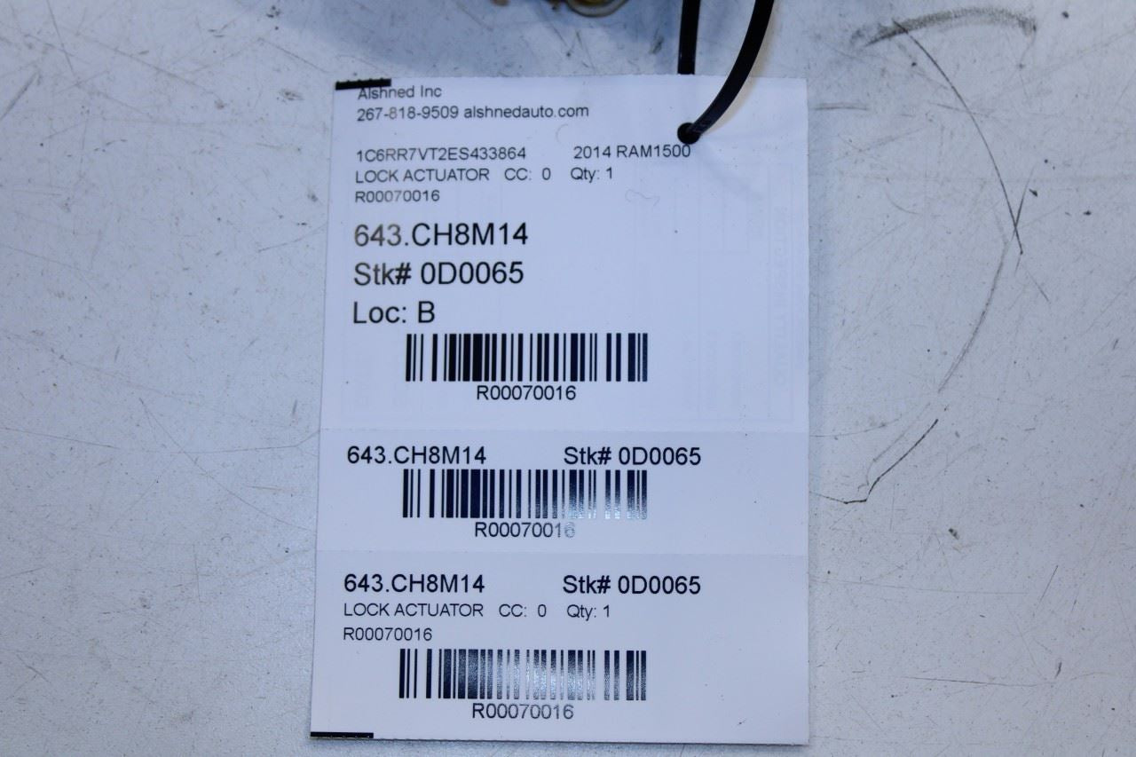 2012-18 RAM 1500 Crew Cab Laramie Front Right Door Lock Latch Actuator 4589422AH - Alshned Auto Parts