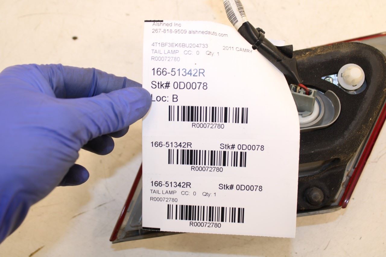 2009-2011 Toyota Camry LE Rear Right Passenger Side Tail Light Lamp 81580-06230 - Alshned Auto Parts