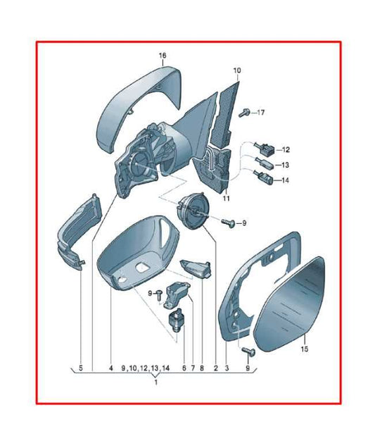 18-24 Volkswagen Atlas S 3.6L Driver Left Side Rear View Mirror 3CN-857-507-9B9 - Alshned Auto Parts