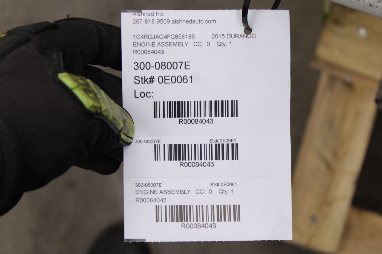 2014-15 Dodge Durango Jeep Grand Cherokee 3.6L Engine Motor VIN G 8th digit 115K9