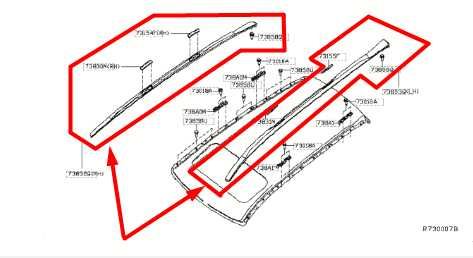 2016-20 Infiniti QX60 Left and Right Roof Luggage Carrier Rack Rail 73852-9NA5A1