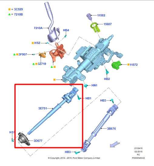 2015-20 Ford F150 XL Super Cab 2.7L 4WD Steering Column Intermediate Upper Shaft - Alshned Auto Parts