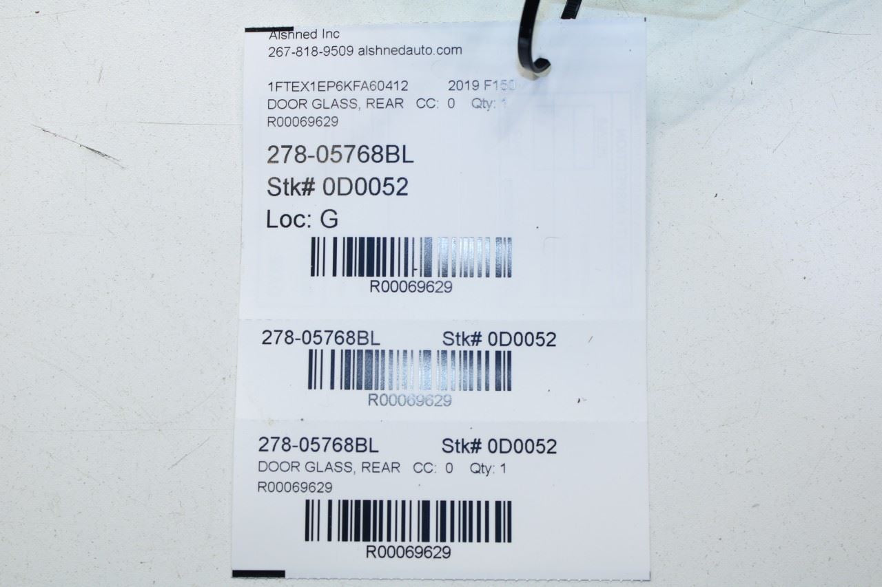 2015-2020 Ford F150 XL Super Cab Rear Left Door Window Glass FL34-1825713-B OEM - Alshned Auto Parts