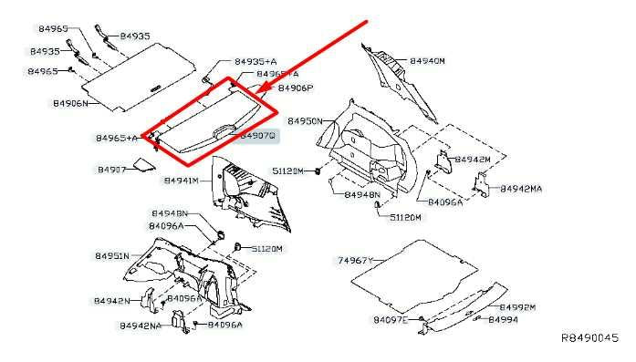 2014-20 Nissan Rogue SV 2.5L Rear Cargo Floor Storage Lid 849B8-4BA0A OEM *ReaD* - Alshned Auto Parts