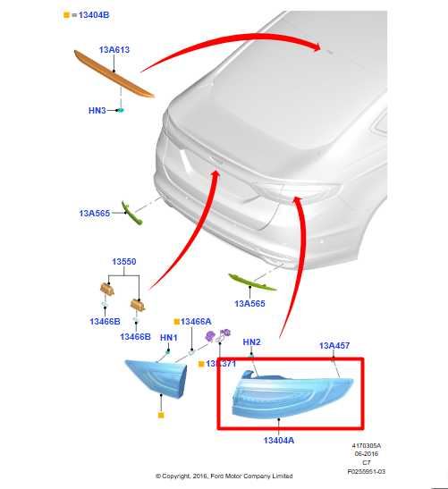 13-16 Ford Fusion SE Rear Passenger Right Side Tail Light Lamp DS73-13404-AJ OEM - Alshned Auto Parts