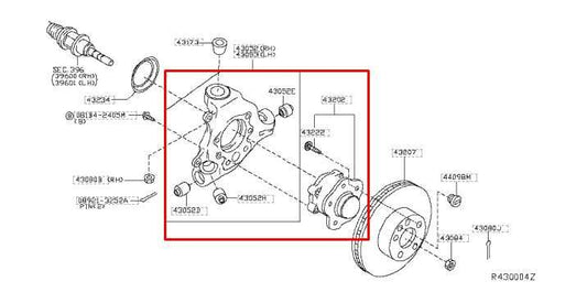 2008-2019 Nissan Murano Platinum Rear Left Side Spindle Knuckle Hub 43019-1AA0A - Alshned Auto Parts