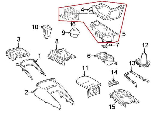 2022-25 Toyota Corolla LE Center Console Upper Panel and Cup Holder 58822-02590 - Alshned Auto Parts