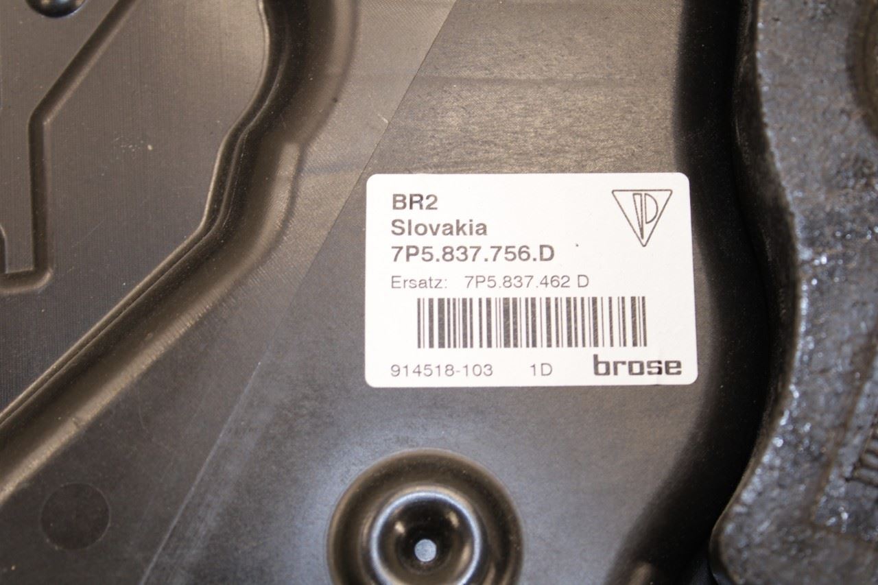 11-18 Porsche Cayenne Platinum Front Right Door Window Regulator w Carrier Plate - Alshned Auto Parts